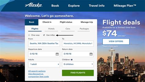 Alaska Airlines website